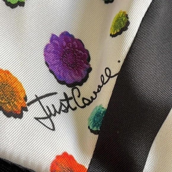 Just Cavalli sleeveless black/white & floral dress - size 38/8 - NWT - Picture 3 of 15